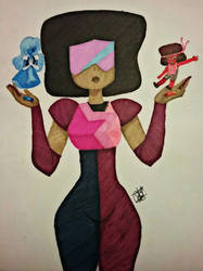 Garnet with Ruby and sapphire