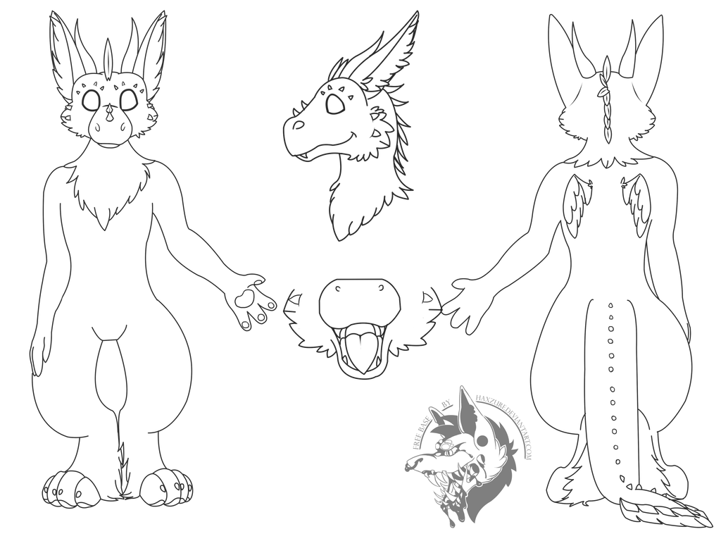 Angel Dragon Line Art Free by Haxzure