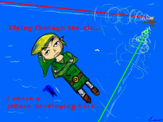 Toon Link is airborne a second time.