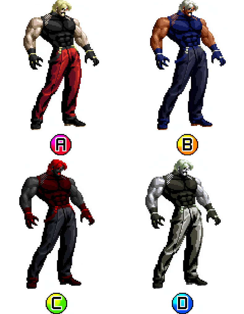 OMEGA RUGAL Kof02UM All color variations by TheJdvt on DeviantArt