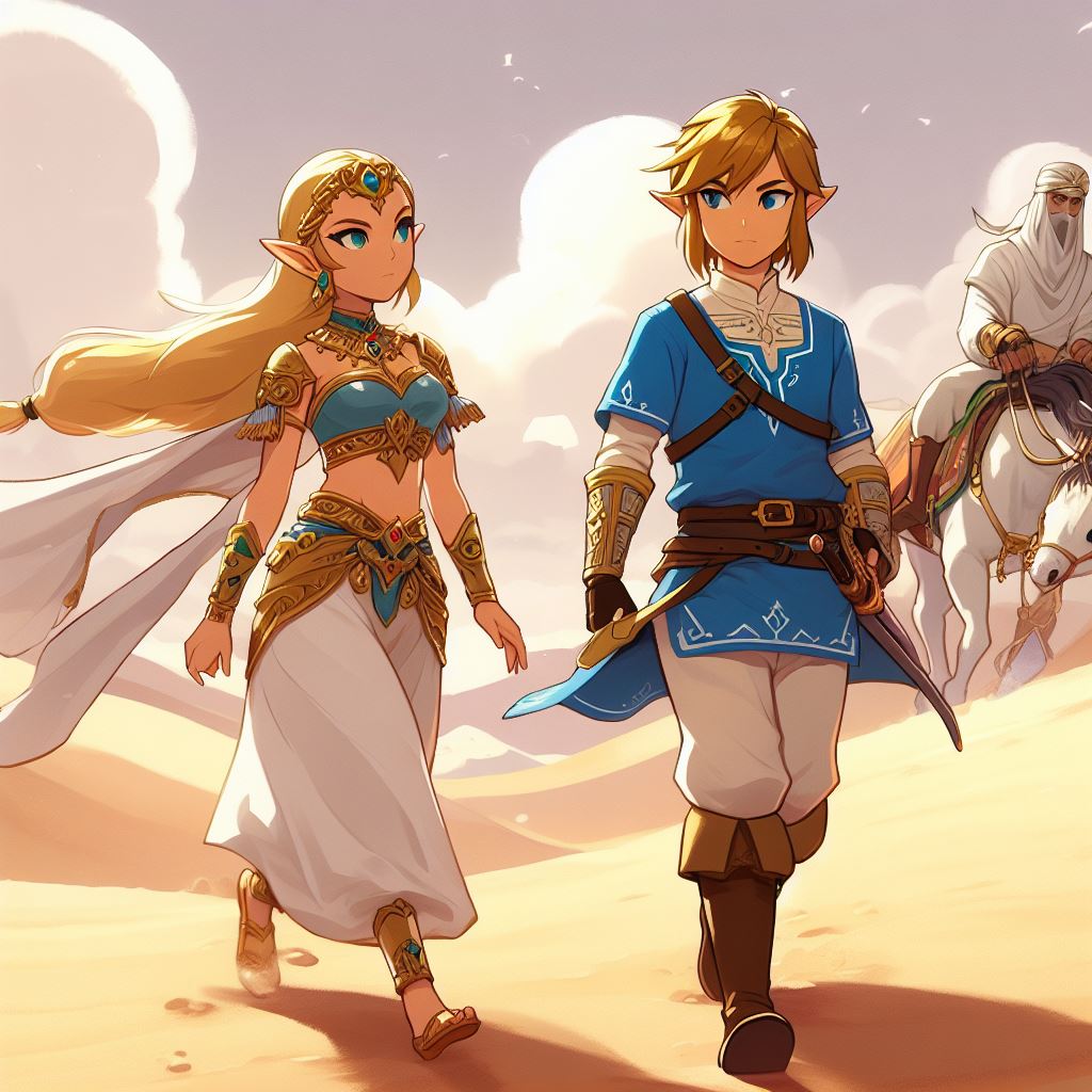 Legend of Zelda Breath of the Wild art > Link and Princess Zelda