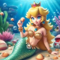 AI Art: Princess Peach Showtime! Mermaid