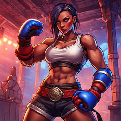 Muscular Female Boxer