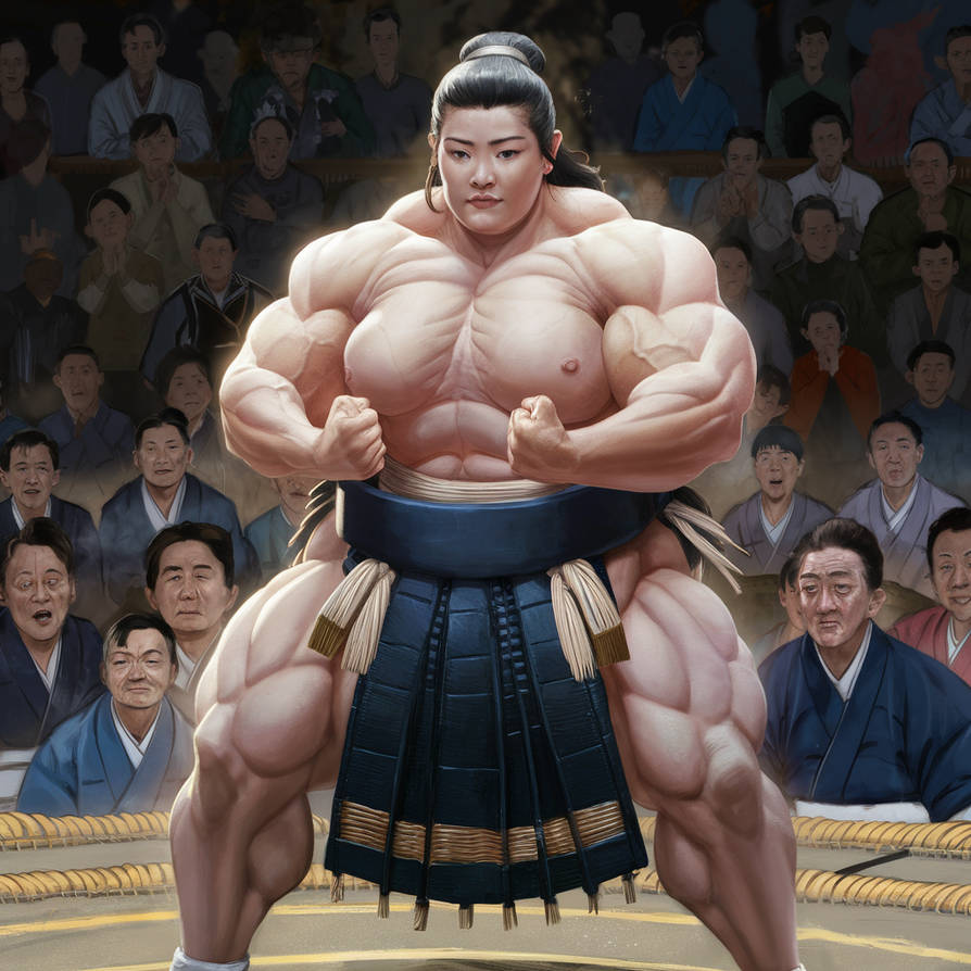 A-powerful-and-muscular-female-sumo-wrestler-stand by deebest365 on ...