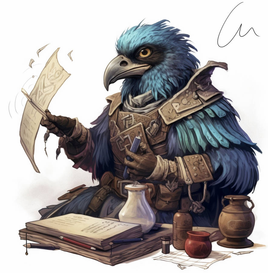 Dnd Aarakocra Potionmaker by DraconicRosalia on DeviantArt