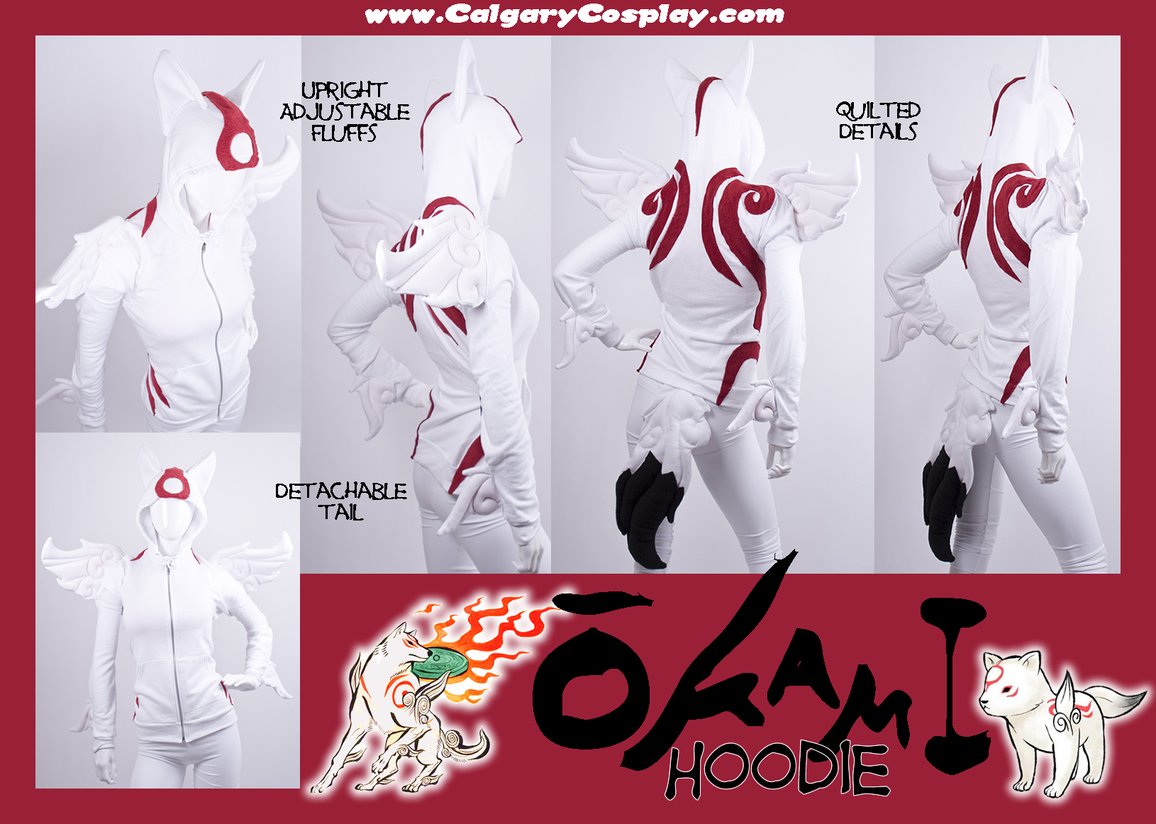 Amaterasu Okami Hoodie Cosplay