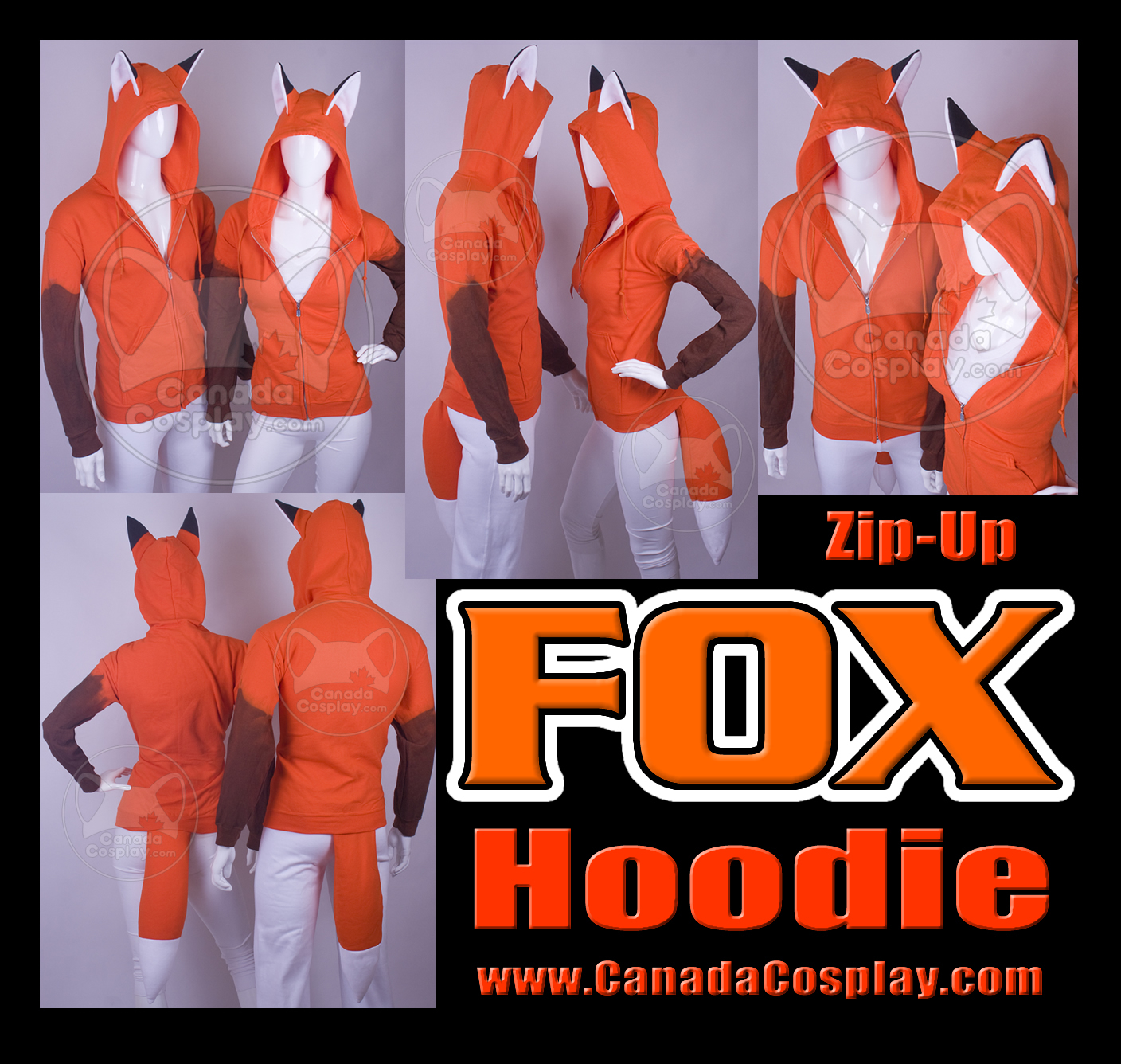 Zip Fox Hoodie Kitsune Cosplay