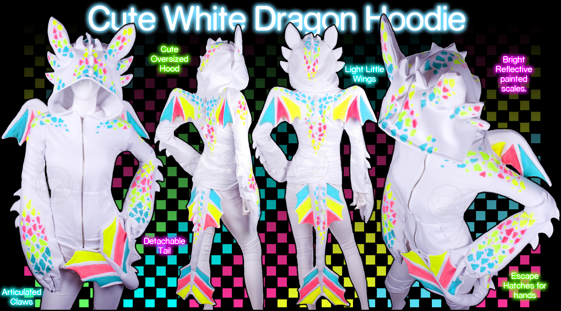 Cute White Dragon Hoodie