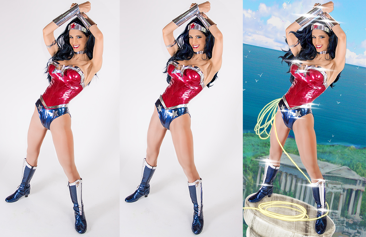 Wonder woman cosplay photoshop progress WIP