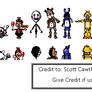 PKMN GS Styled FNAF2 Cast Sprite Sheet