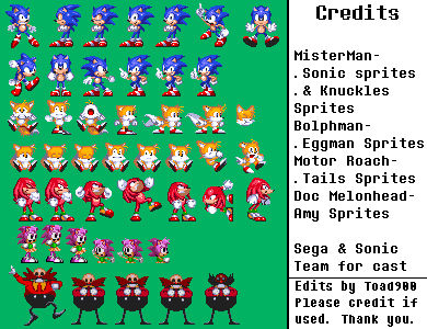 Genesis Styled Mania Sprites by Toad900 on DeviantArt