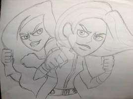 Kim possible sketch before ink and color 