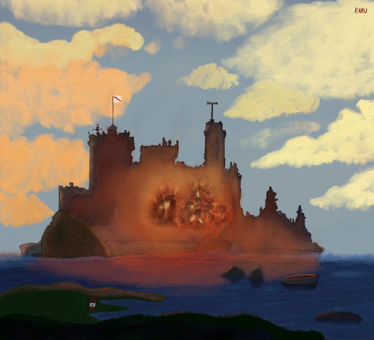 Attack Castel Castle under attack by ArtistKaru on DeviantArt