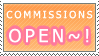 Commissions Open Stamp