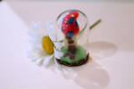 Cotton Candy Neddle Felted Mushroom House by domeliz12