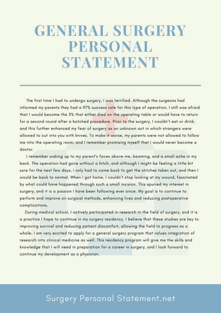 General Surgery Personal Statement by SurgeryPS on DeviantArt