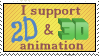 2D+3D Animation Support Stamp by Kegawa