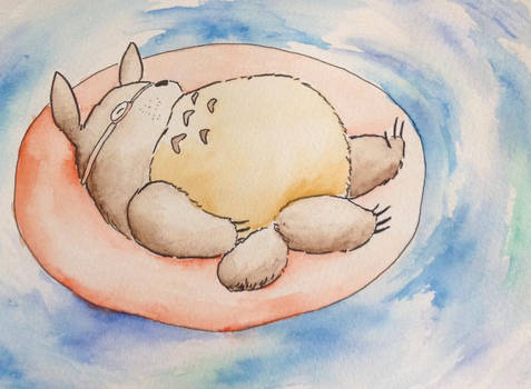 Totoro in a pool