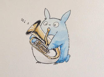 Totoro playing the euphonium