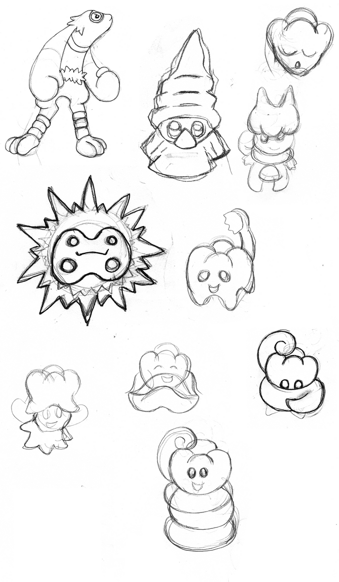 Misc Fakemon sketches by Trueform on DeviantArt