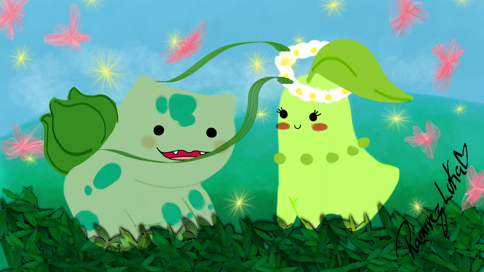 Cha Bulbasaurus Chikorita-bulbasaur by RamirezLuka on DeviantArt