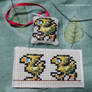 Chocobo Cross Stitch Bag Tag