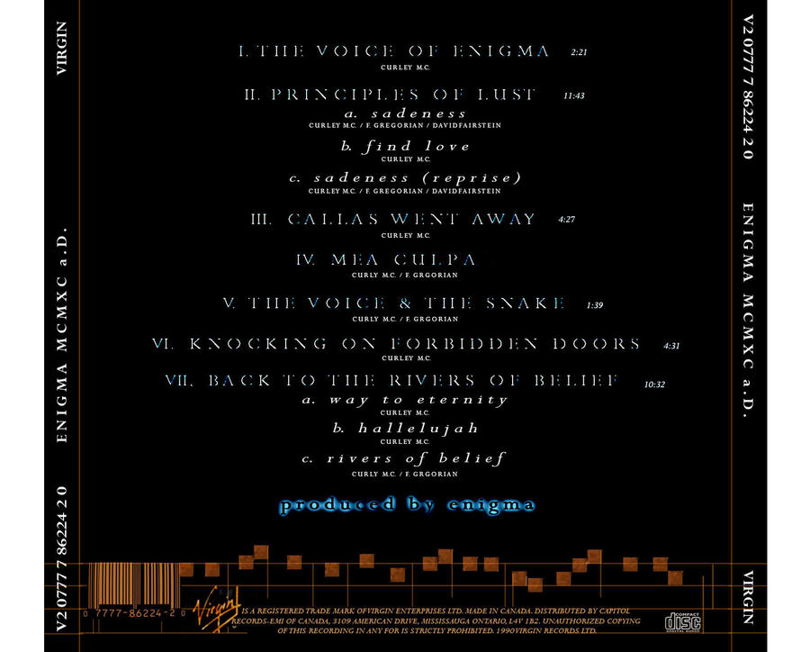 Enigma Album Art- Back Side by JubixPix on DeviantArt