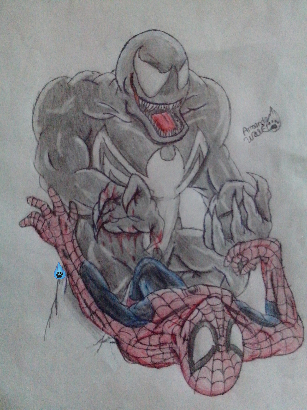 Spiderman vs Venom :otro dibujo de la escuela,yay: by Armandocop012 on  DeviantArt