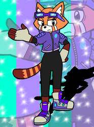 Nut The Red Panda in riders outfit (commission)