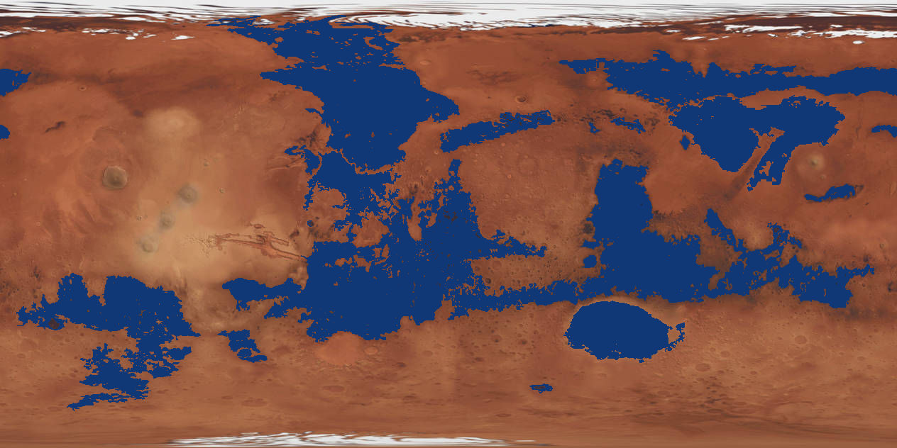 Mars Rug Map Map of Mars if it kept its water and atmosphere by FerbNetworkOfficial ...
