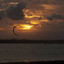 Kitesurfing at sunset 2