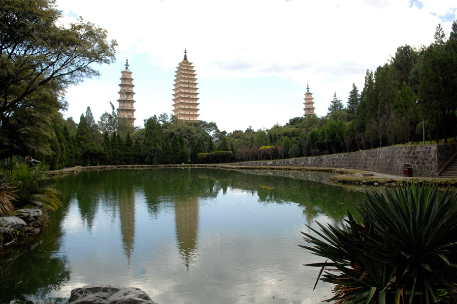 Three Pagodas reflected