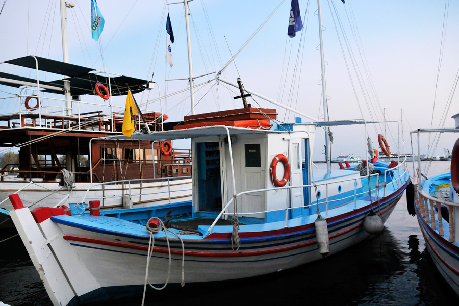 Boats in Samos harbour 1