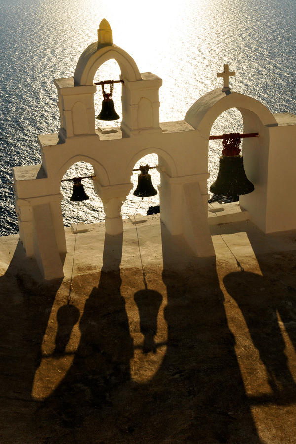 Bell shadows 1 - Santorini by wildplaces