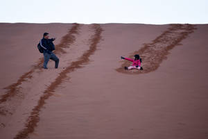 Descending Sossusvlei dunes 2 - Namibia