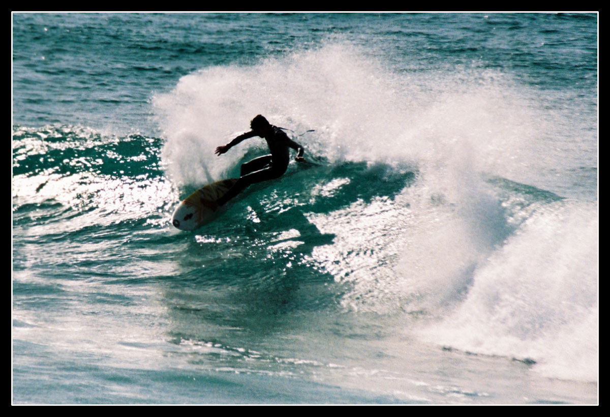 Surfer, silhouette and shadow