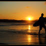 Sunset surfer silhouette 2