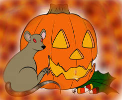 Mouse and a pumpkin