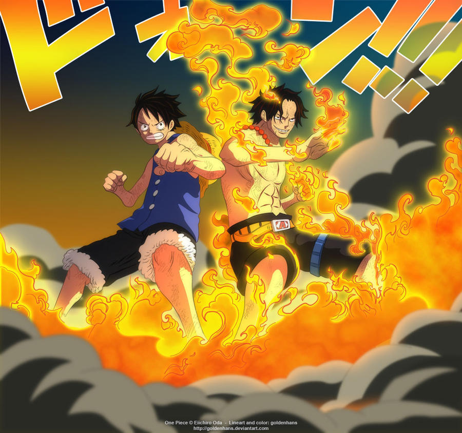 Ace And Luffy One Piece 572 By Goldenhans On Deviantart
