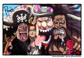 FanArt: Teach, Shanks, Big Mom y Kaido