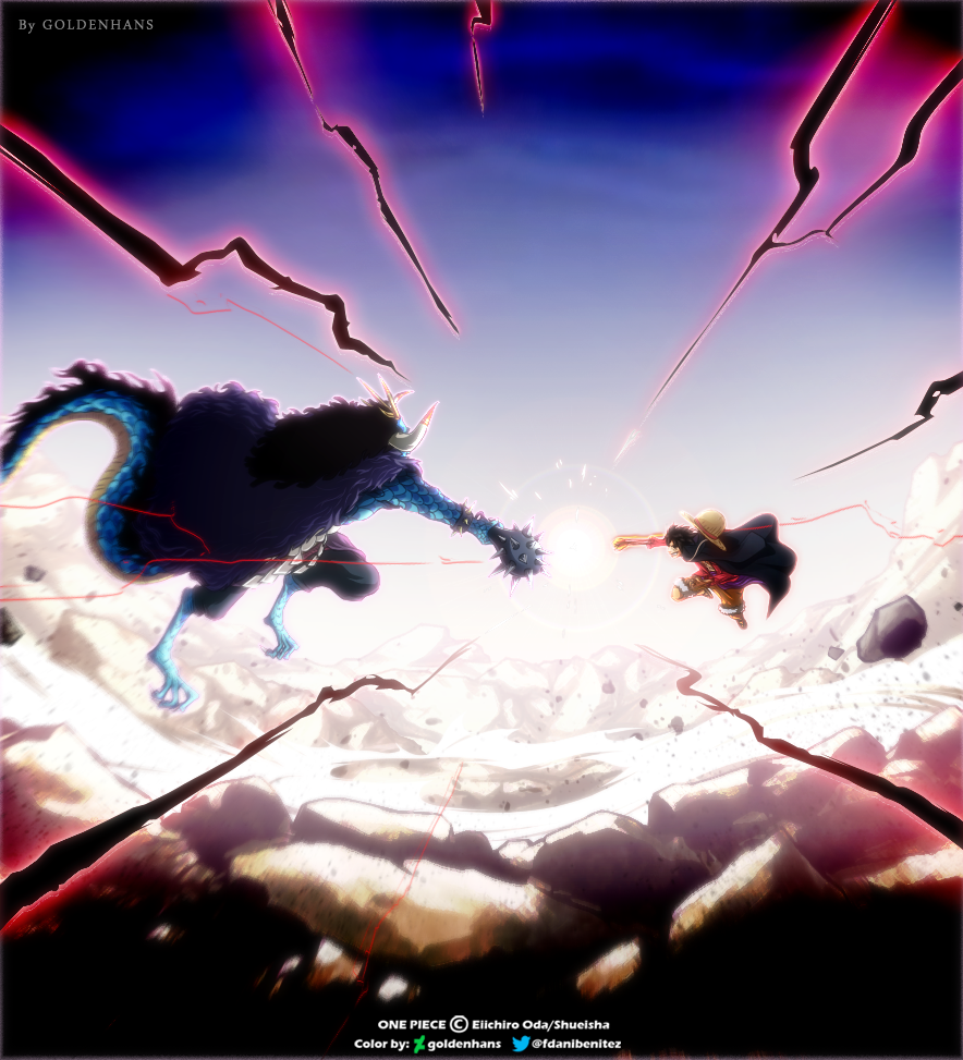 One Piece cap. 1026 // Luffy vs Kaido by goldenhans on DeviantArt