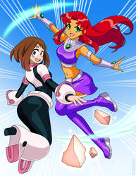 Superhero Team-up - Uravity and Starfire