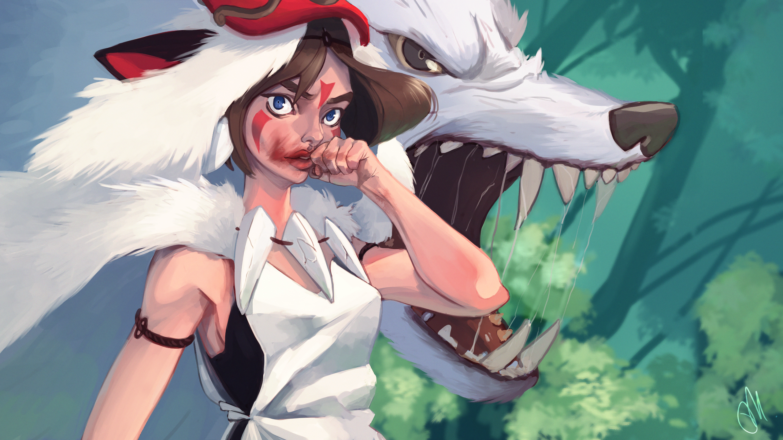 Princess Mononoke (2560x1440 Free Download!) by okenart on DeviantArt Princess Mononoke (2560x1440 Free Download!) by okenart on DeviantArt