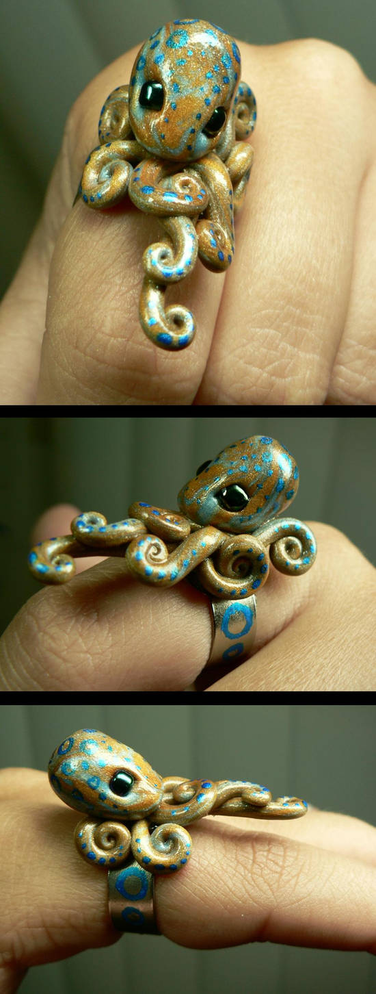 Blue Ringed Octopus Pattern Rings Blue Ringed Octopus Ring by BlackMagdalena on DeviantArt