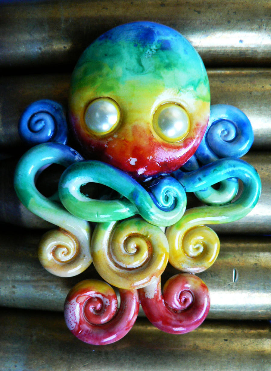 Watercolor Rainbow Octopus