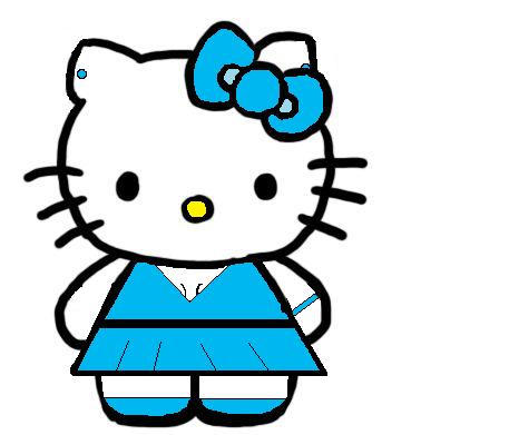hello kitty with blue dress Sanrio Hello Kitty Plush 2010 Blue Dress Red White Shirt Bow Stuffed Animal 11"