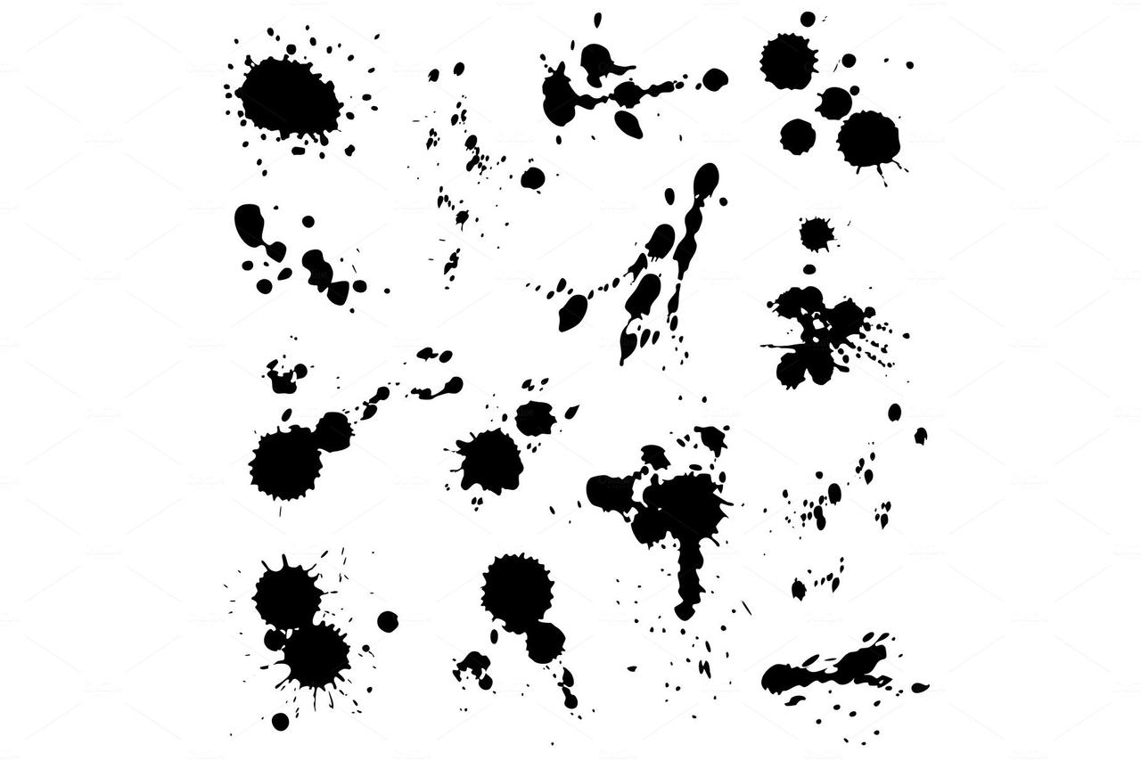 Black ink spots set. Inked splatter by tacanenoruhin on DeviantArt