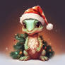 Cute Christmas dragon baby