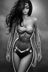 Stoic Wonder Woman is silently thinking