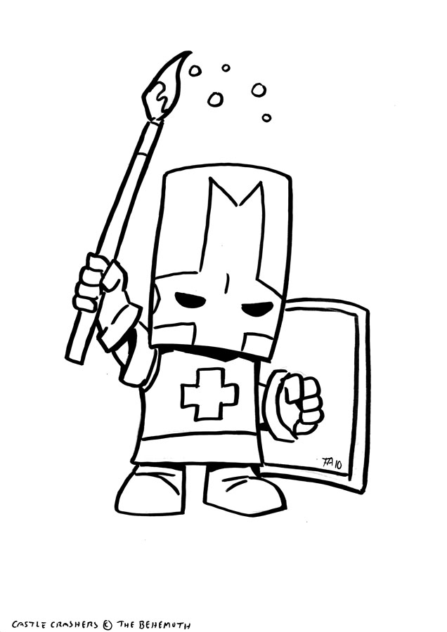 Castle Crasher Free Coloring Pages Sketch Coloring Page.